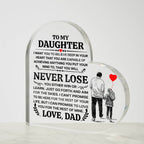 To My Daughter – Promise – Heart Acrylic Plaque