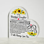 To My Daughter – Proud – Acrylic Heart Plaque