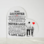To My Daughter – Promise – Heart Acrylic Plaque