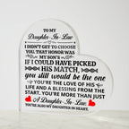 To My Daughter-in-Law – Honor – Heart Acrylic Plaque