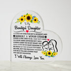 To My Daughter – Proud – Acrylic Heart Plaque