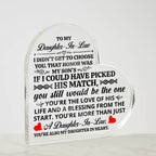 To My Daughter-in-Law – Honor – Heart Acrylic Plaque