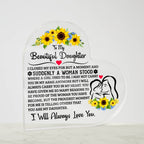 To My Daughter – Proud – Acrylic Heart Plaque