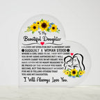 To My Daughter – Proud – Acrylic Heart Plaque