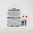 To My Daughter – Promise – Heart Acrylic Plaque