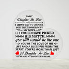 To My Daughter-in-Law – Honor – Heart Acrylic Plaque