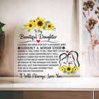 To My Daughter – Proud – Acrylic Heart Plaque