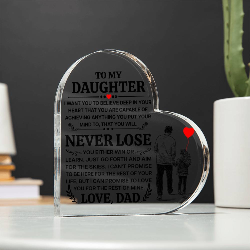 To My Daughter – Promise – Heart Acrylic Plaque