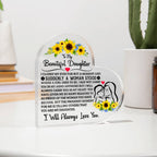 To My Daughter – Proud – Acrylic Heart Plaque