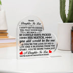 To My Daughter-in-Law – Honor – Heart Acrylic Plaque