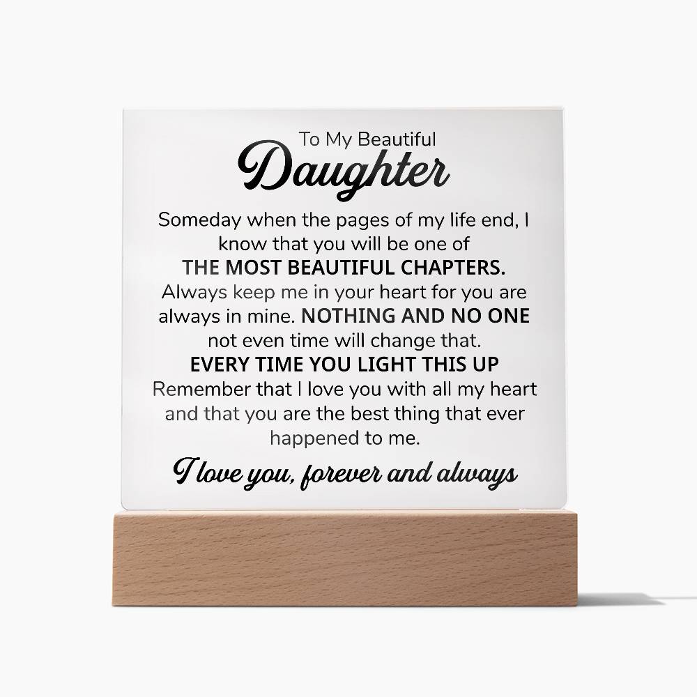 To My Daughter – Chapters – Square Plaque
