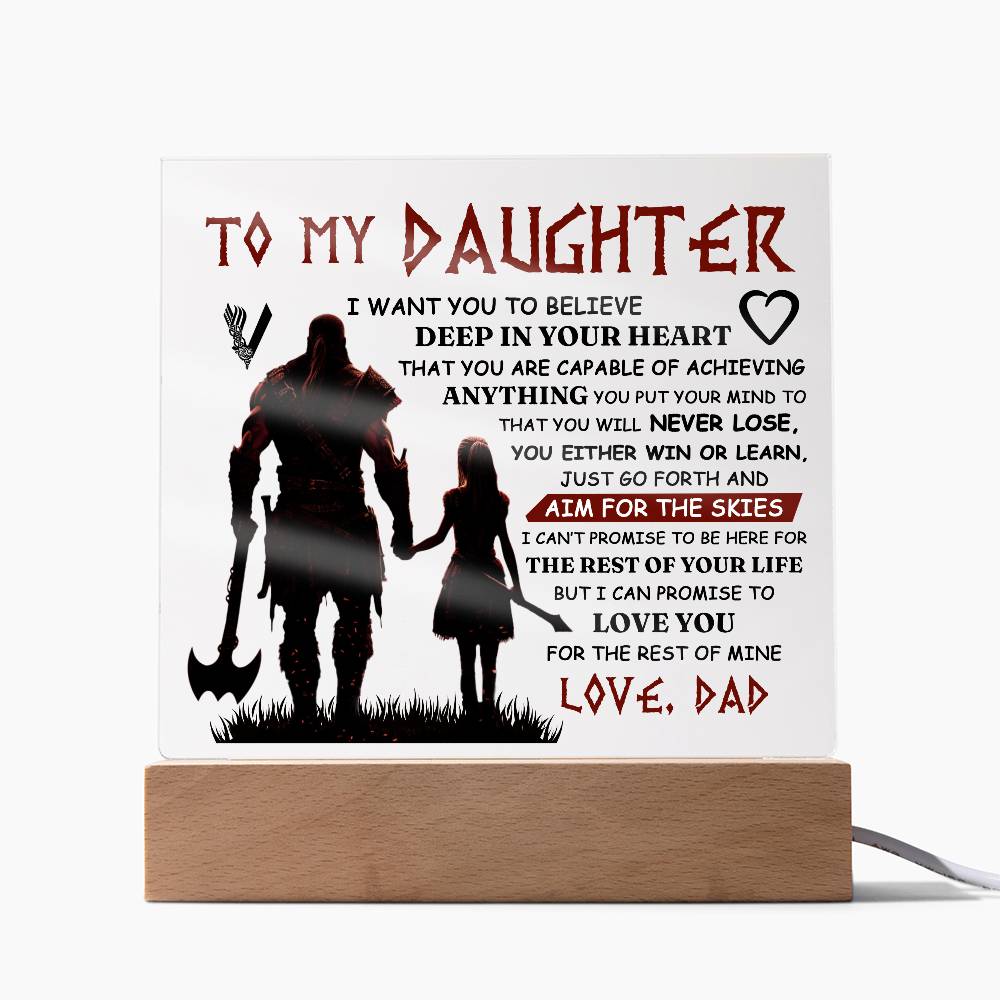 To My Daughter – Viking – Square Acrylic Plaque