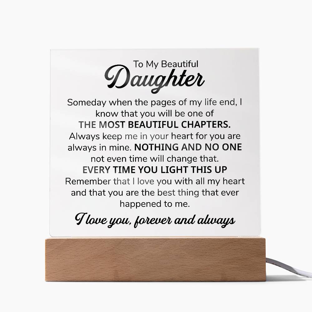 To My Daughter – Chapters – Square Plaque