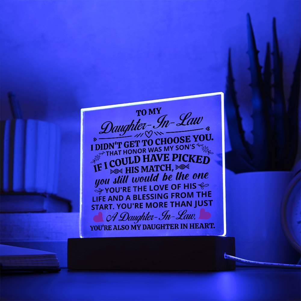 To My Daughter-in-Law – Honor – Square Acrylic Plaque