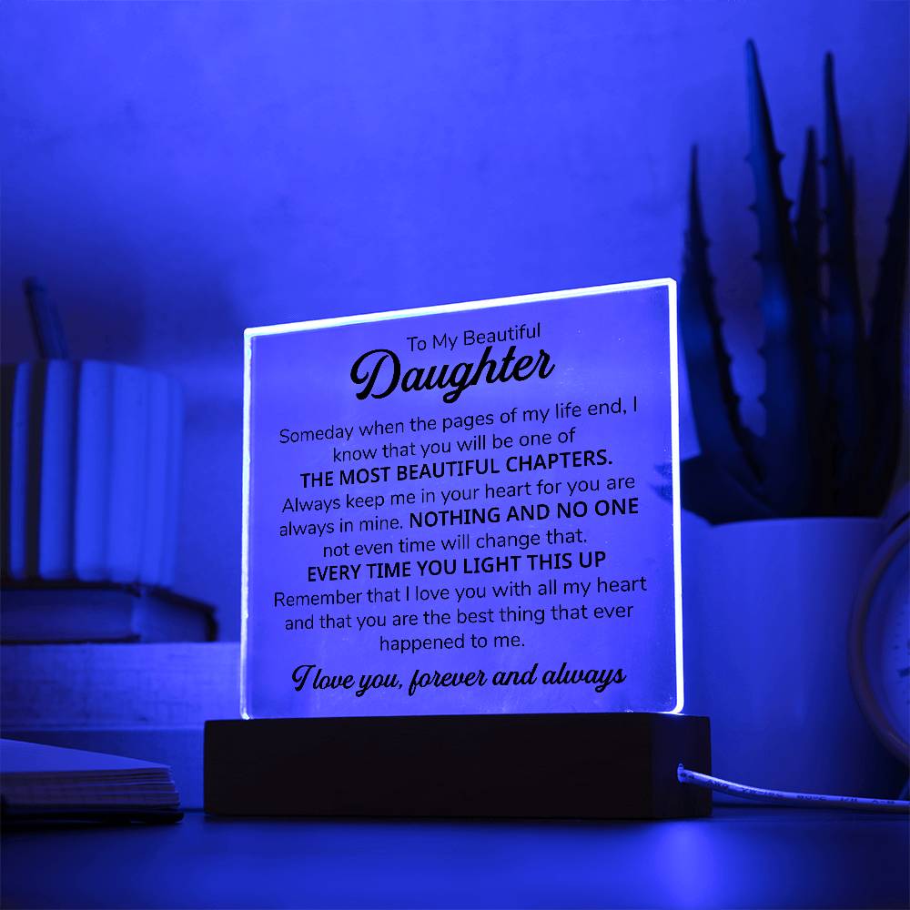 To My Daughter – Chapters – Square Plaque