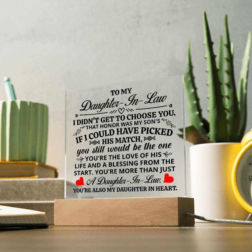 To My Daughter-in-Law – Honor – Square Acrylic Plaque