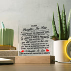 To My Daughter-in-Law – Honor – Square Acrylic Plaque
