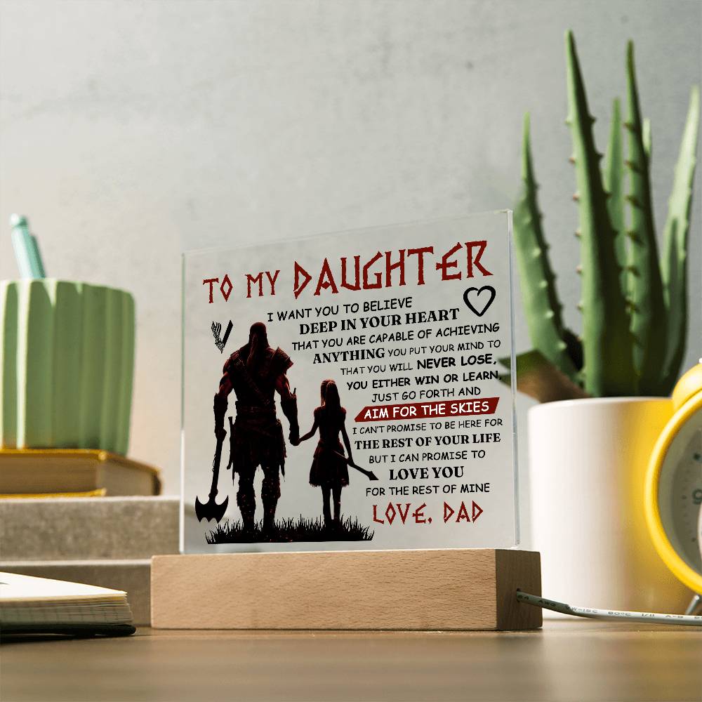 To My Daughter – Viking – Square Acrylic Plaque