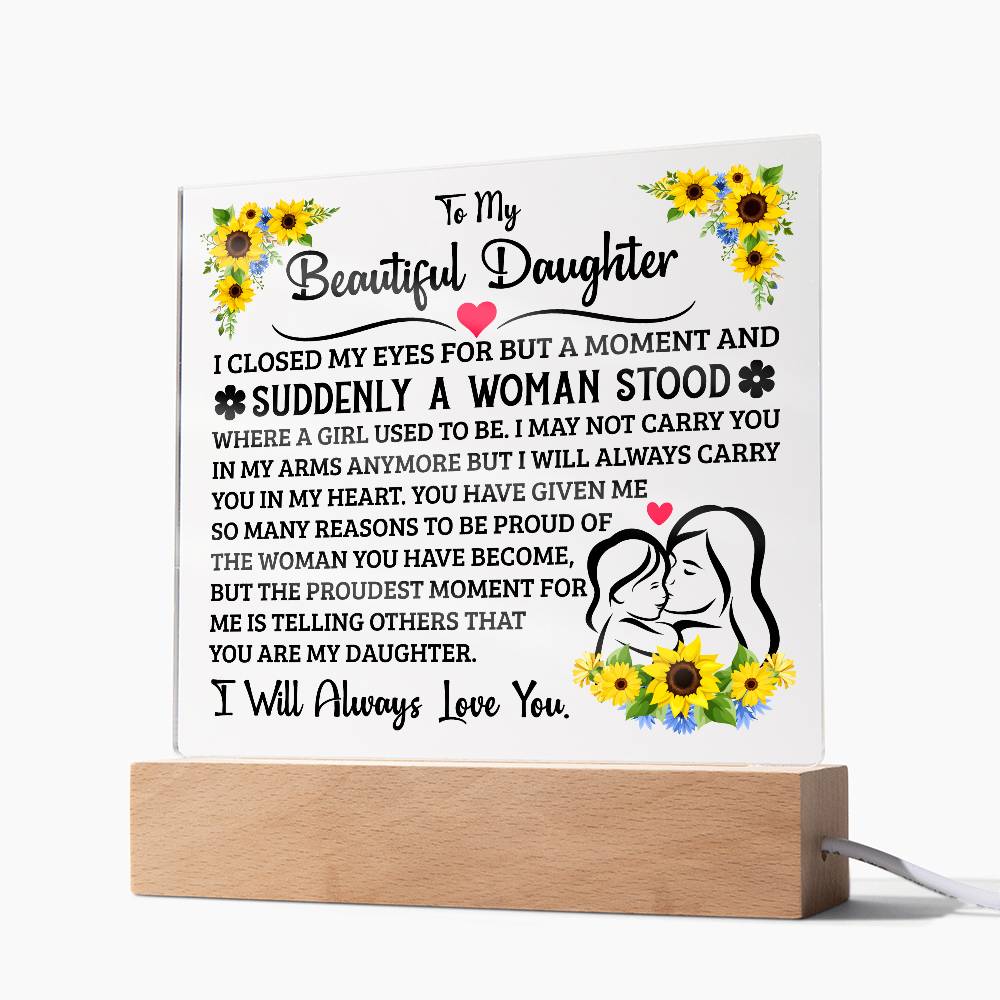 To My Daughter – Square Acrylic Plaque