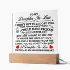 To My Daughter-in-Law – Honor – Square Acrylic Plaque