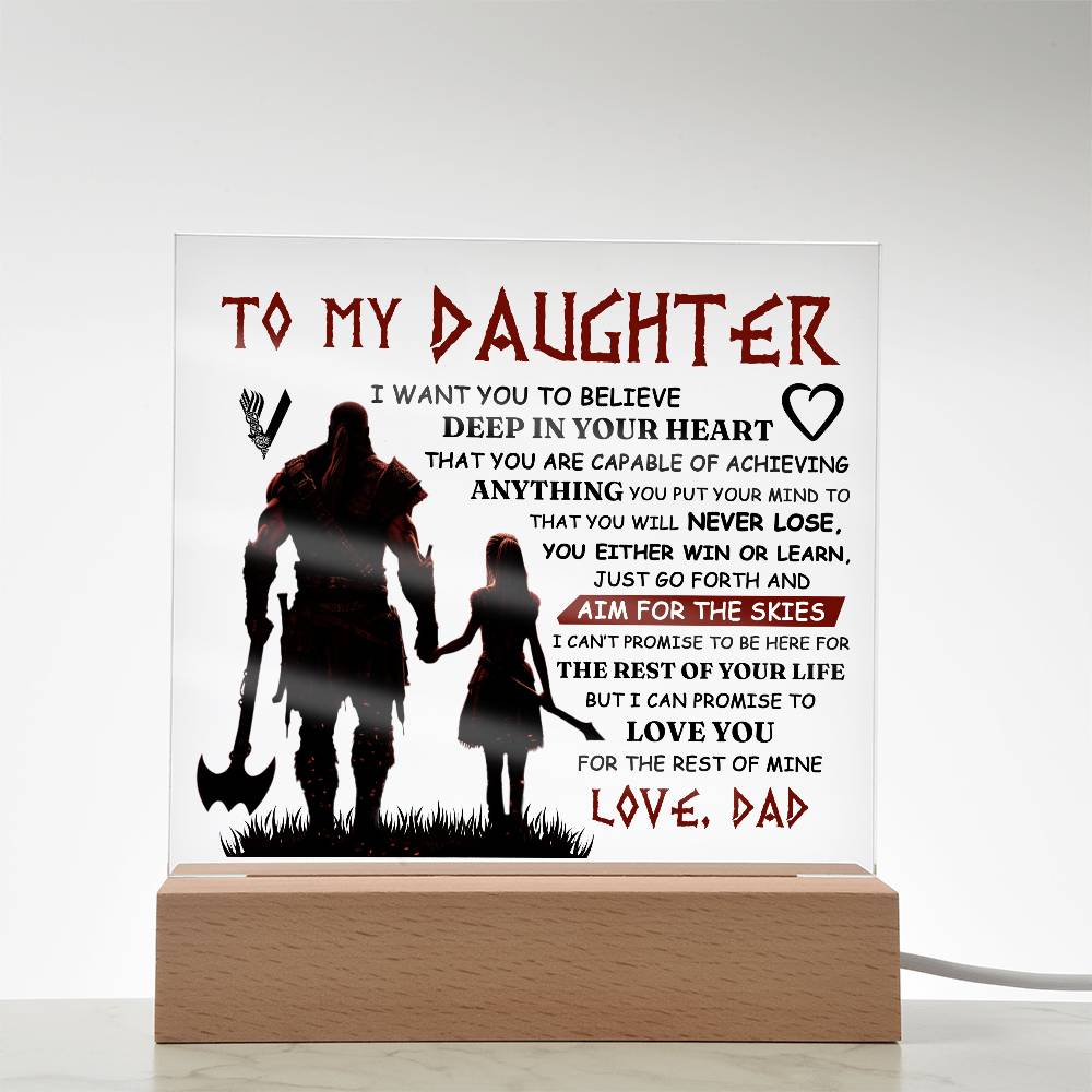To My Daughter – Viking – Square Acrylic Plaque
