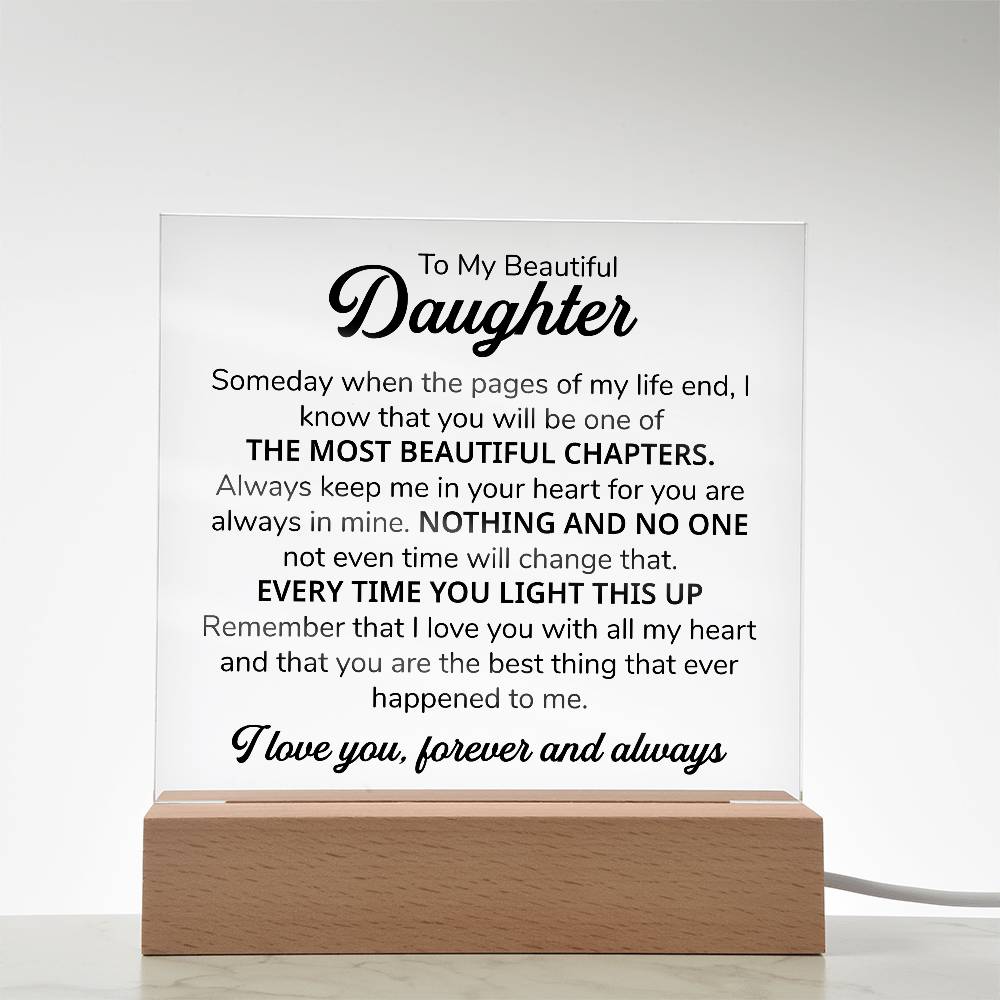 To My Daughter – Chapters – Square Plaque