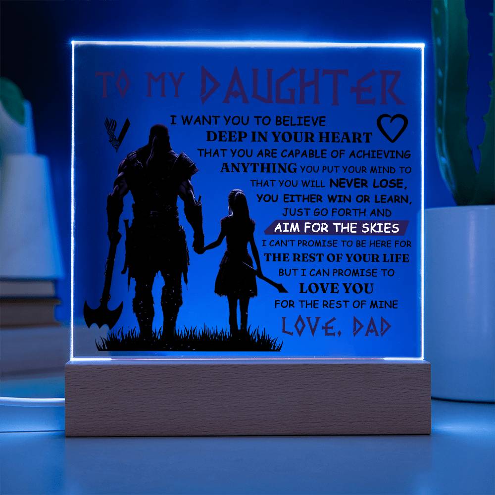 To My Daughter – Viking – Square Acrylic Plaque