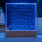 To My Daughter-in-Law – Honor – Square Acrylic Plaque