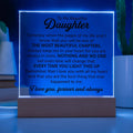 To My Daughter – Chapters – Square Plaque