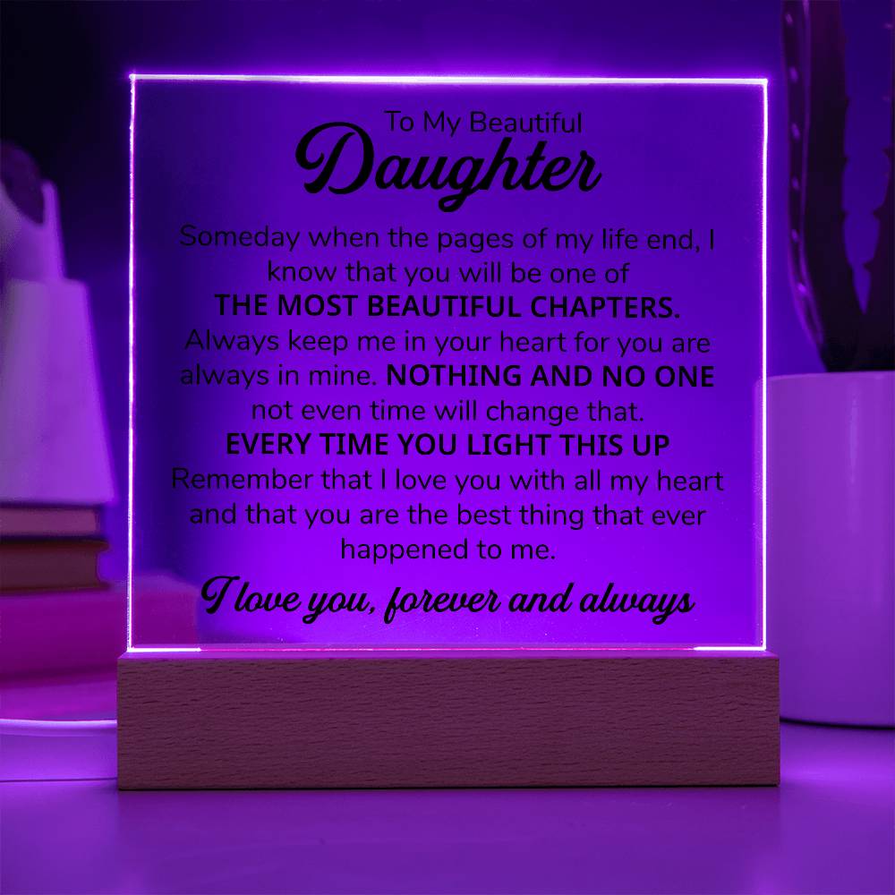 To My Daughter – Chapters – Square Plaque