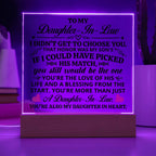 To My Daughter-in-Law – Honor – Square Acrylic Plaque