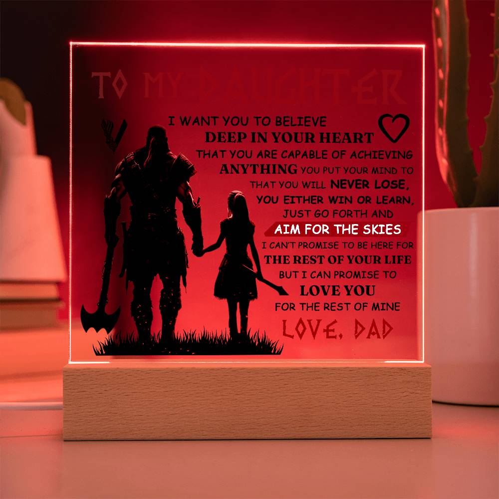 To My Daughter – Viking – Square Acrylic Plaque