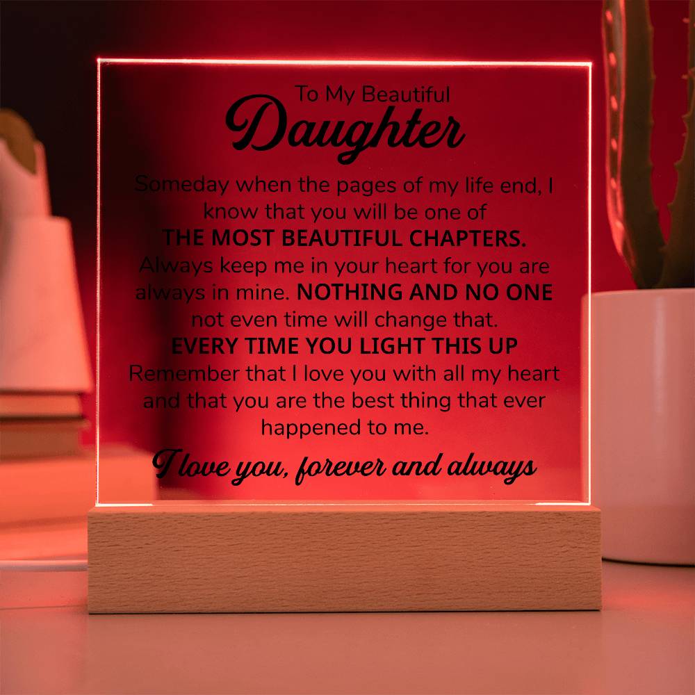 To My Daughter – Chapters – Square Plaque
