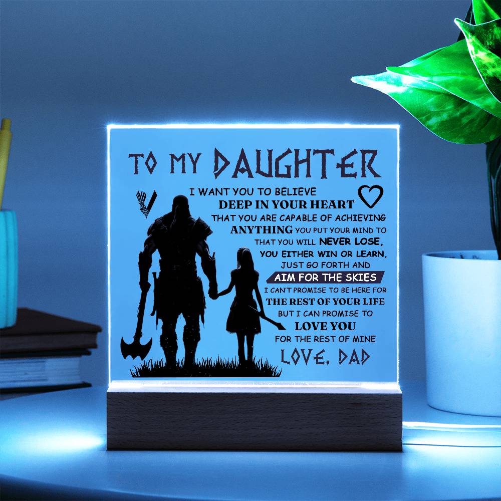 To My Daughter – Viking – Square Acrylic Plaque