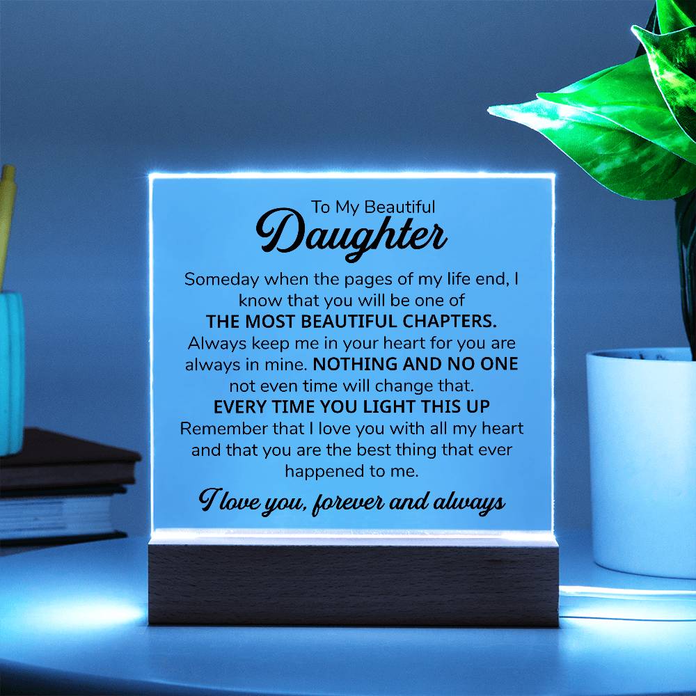 To My Daughter – Chapters – Square Plaque