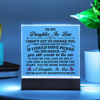 To My Daughter-in-Law – Honor – Square Acrylic Plaque