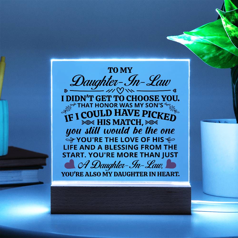 To My Daughter-in-Law – Honor – Square Acrylic Plaque