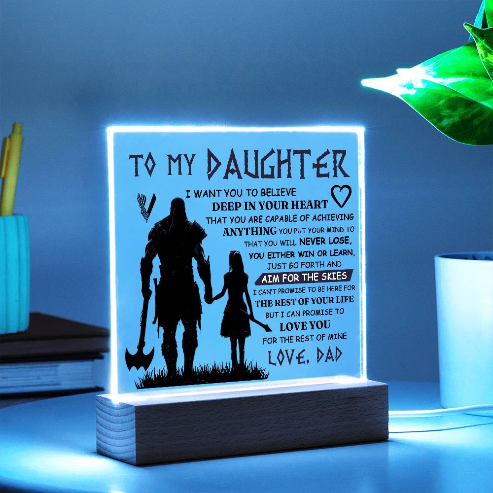 To My Daughter – Viking – Square Acrylic Plaque