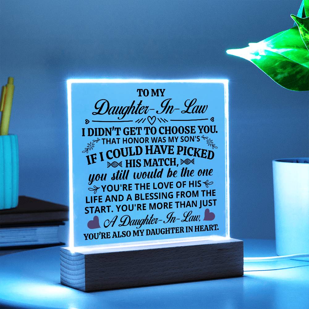 To My Daughter-in-Law – Honor – Square Acrylic Plaque