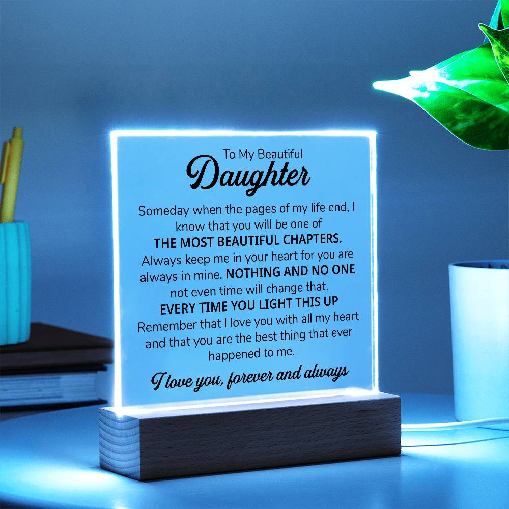 To My Daughter – Chapters – Square Plaque