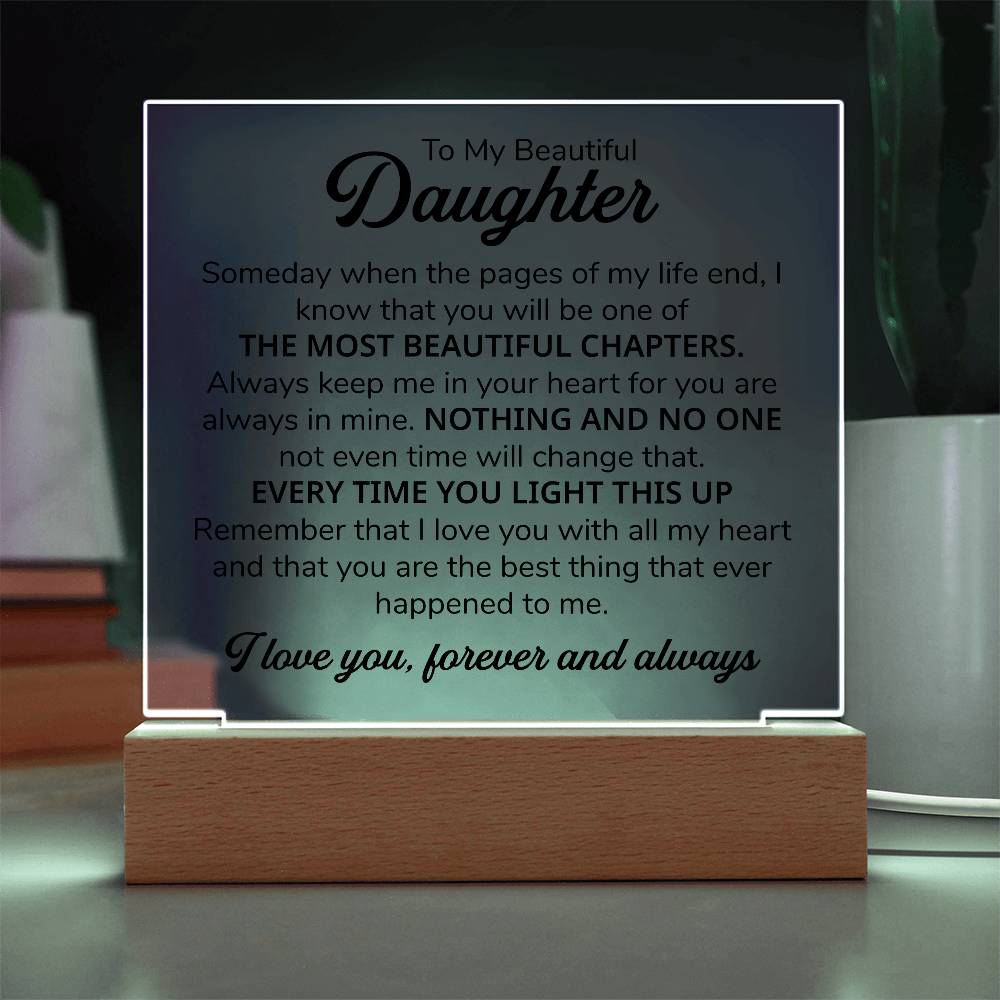 To My Daughter – Chapters – Square Plaque