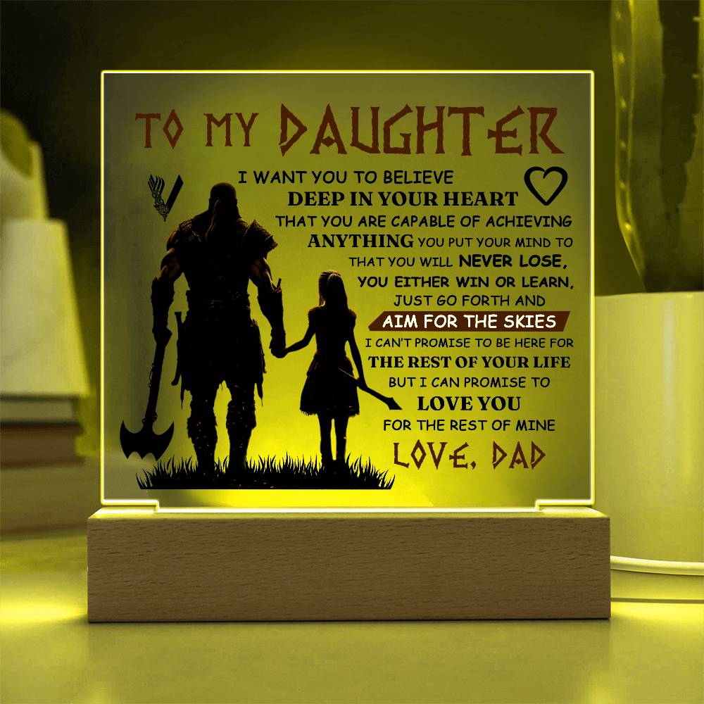 To My Daughter – Viking – Square Acrylic Plaque