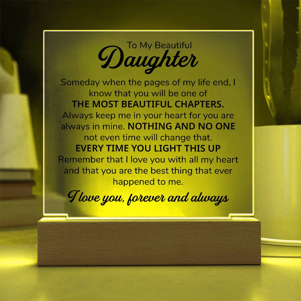 To My Daughter – Chapters – Square Plaque