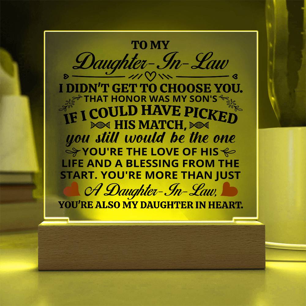 To My Daughter-in-Law – Honor – Square Acrylic Plaque
