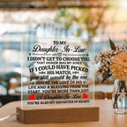 To My Daughter-in-Law – Honor – Square Acrylic Plaque