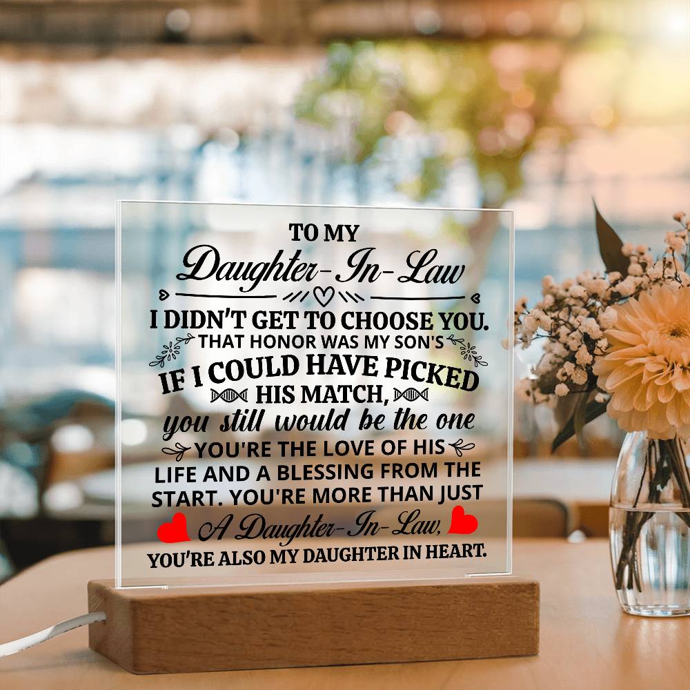 To My Daughter-in-Law – Honor – Square Acrylic Plaque
