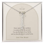 Vertical Name Necklace for Wife with personalized names, image 1