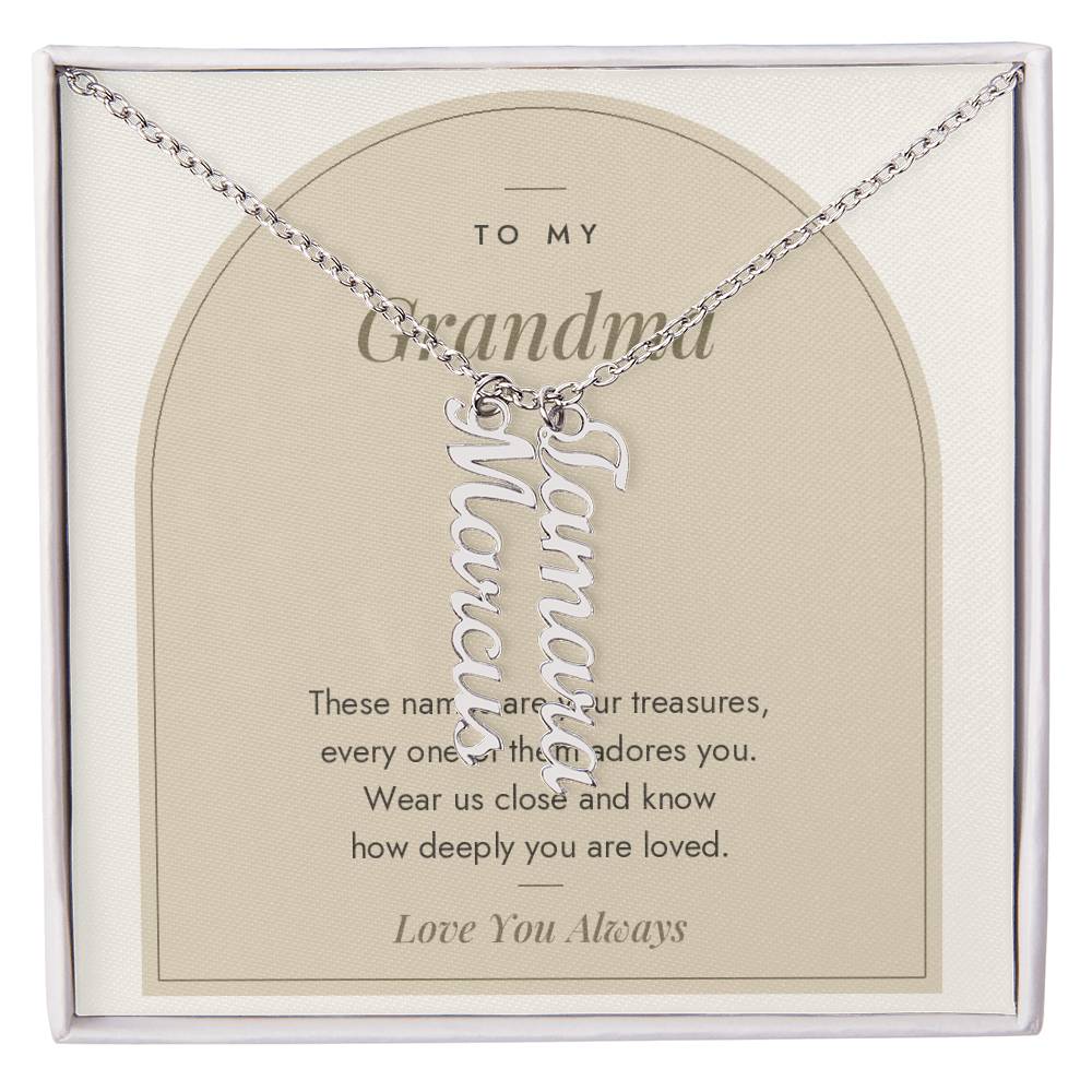 Vertical Name Necklace for Grandma with personalized names, image 5