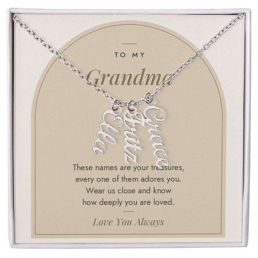 Vertical Name Necklace for Grandma with personalized names, image 9
