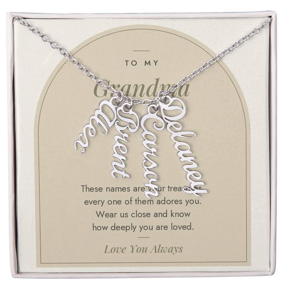 Vertical Name Necklace for Grandma with personalized names, image 13